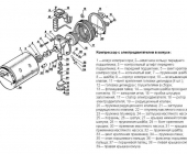 Схема устройства компрессора в электродвигательном кожухе